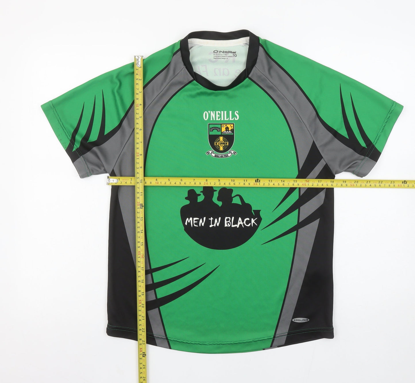 O'Neills Women's Green Sports Jersey T-Shirt Size 10 Raglan Crew Neck
