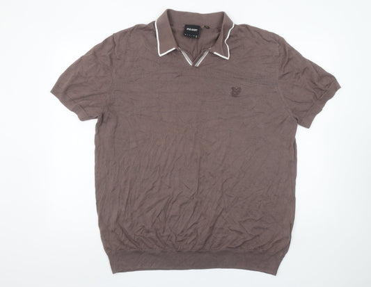 Lyle & Scott Men's Brown Cotton Collared Short Sleeve Polo Shirt XL
