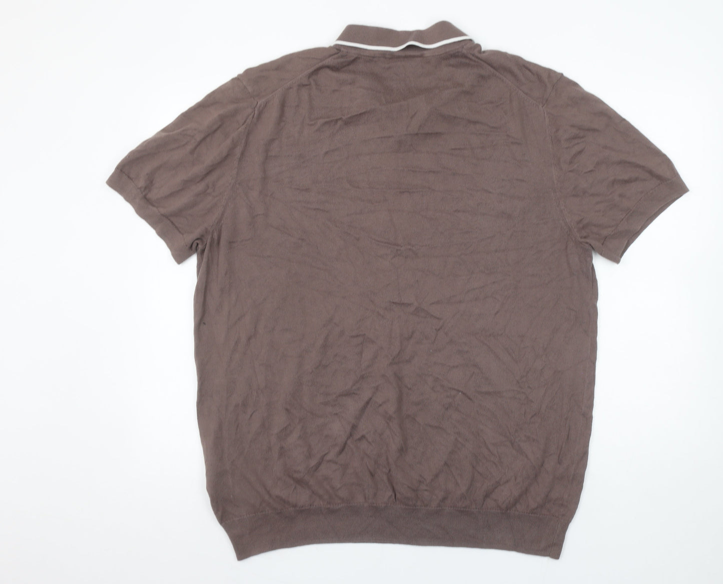 Lyle & Scott Men's Brown Cotton Collared Short Sleeve Polo Shirt XL