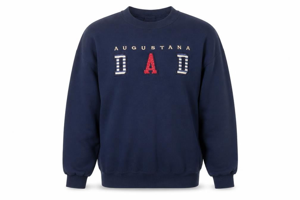 Famous Sportswear Men’s Blue Pullover Sweatshirt L Embroidered Augastana Dad