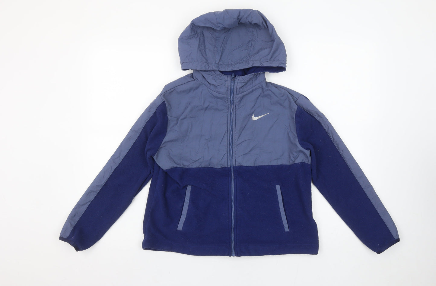 Nike Boys Blue Dri-FIT Hooded Full Zip Jacket Size L 146-156cm
