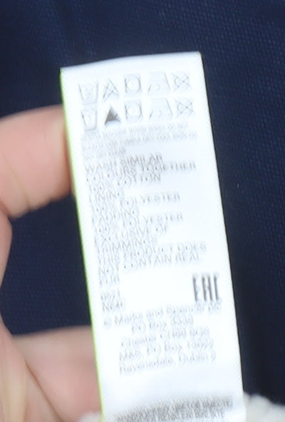 Marks and Spencer Per Una Women’s Blue Hooded Parka Coat Size 10