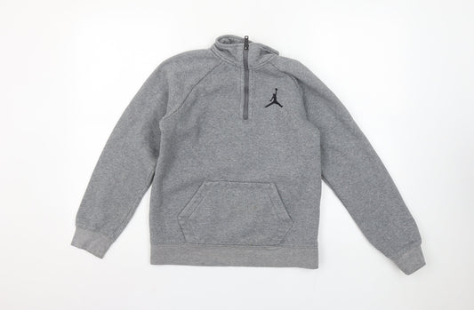 Jordan Boys Grey 12-13 Years 1/2 Zip Fleece Sweatshirt