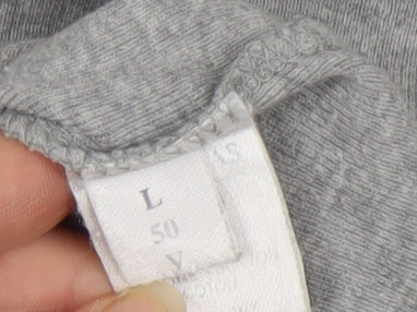 Paul Smith Women Grey Basic V-Neck Cotton T-Shirt L