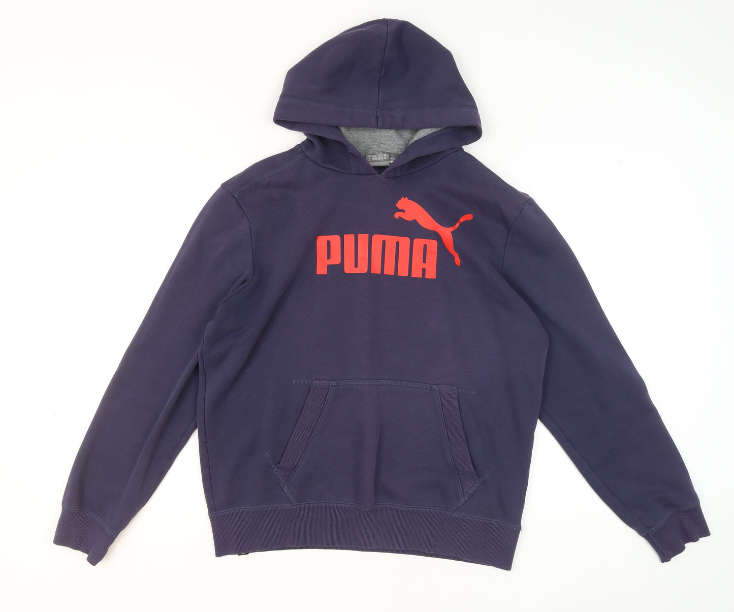Puma Men Blue Pullover Hoodie M Regular Fit Sports Fleece