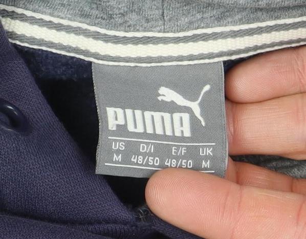 Puma Men Blue Pullover Hoodie M Regular Fit Sports Fleece
