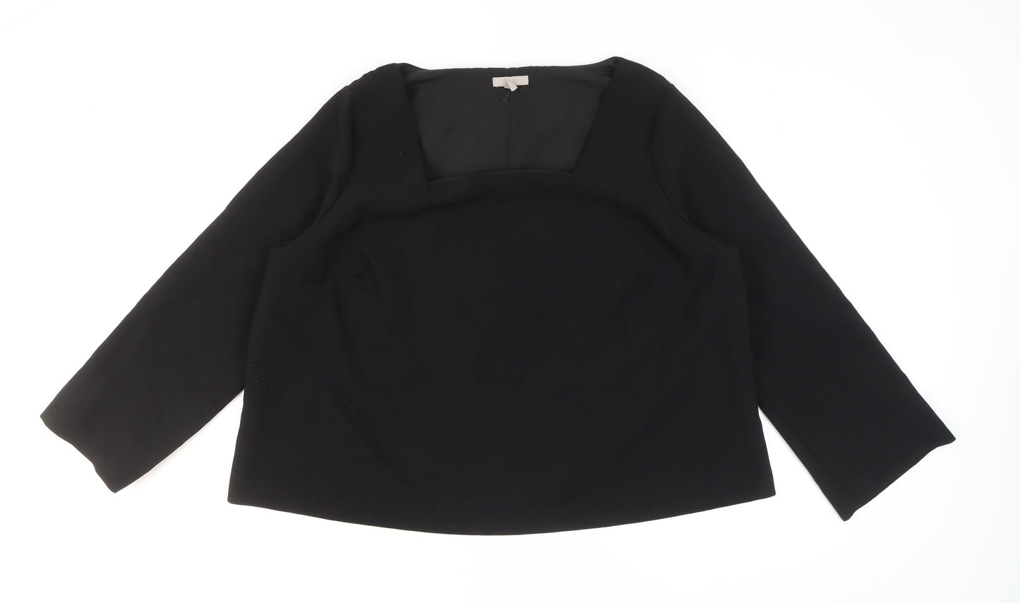 H&M Women's Black Long Sleeve Square Neck Blouse Size XXL