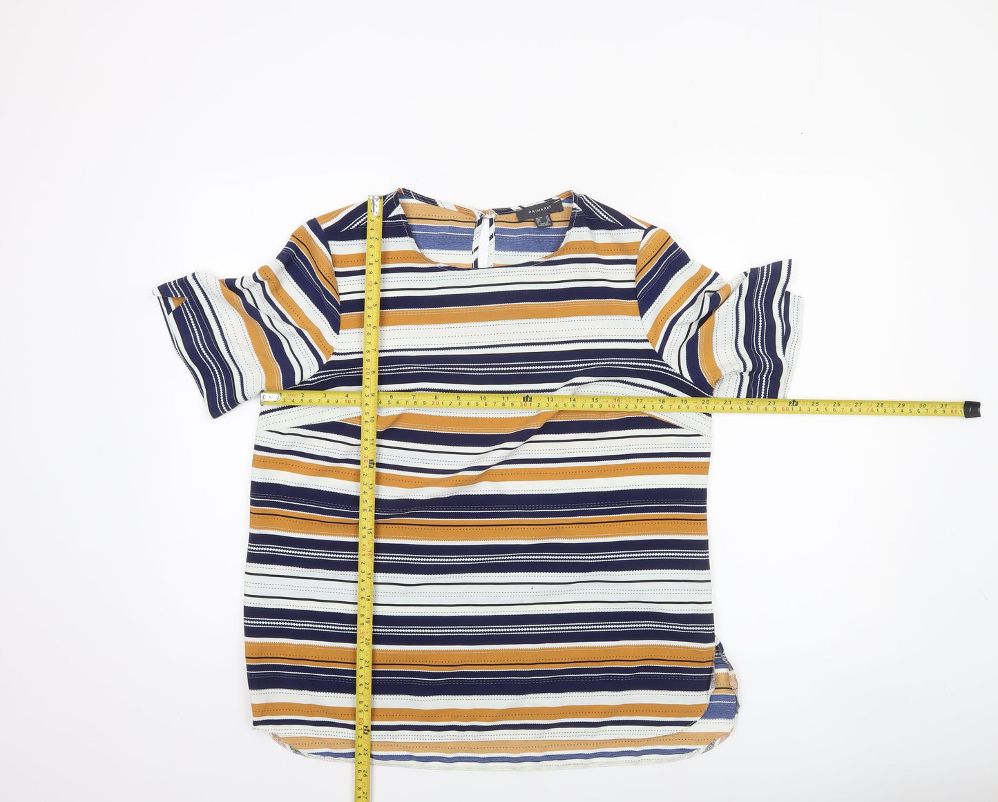 Primark Women’s Multicoloured Striped Jersey T-Shirt Size 14