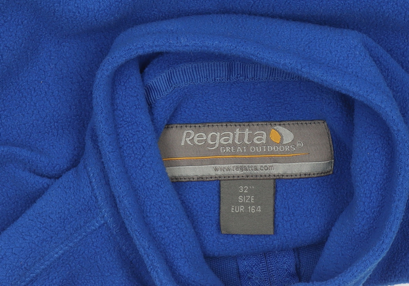 Regatta Boys Blue Fleece Pullover Sweatshirt 14 Years 1/4 Zip Outdoor