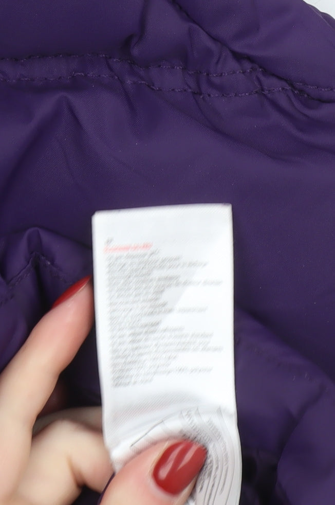 Mountain Essentials Women Purple Hooded Puffer Waistcoat Size 8
