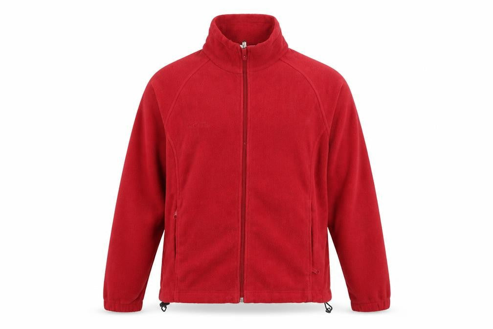 Columbia Unisex Red Fleece Zip Jacket Medium Lightweight Outdoor