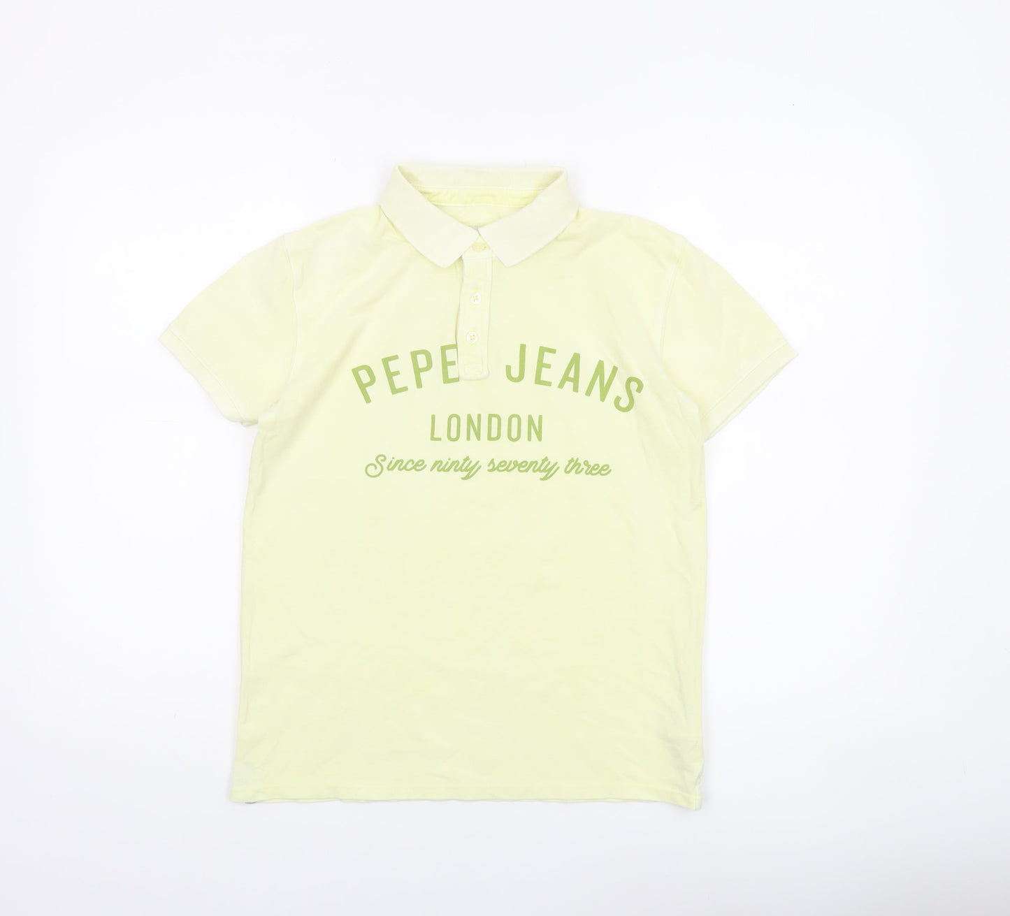 Pepe Jeans Teens Yellow Collared Cotton Polo Shirt Size S