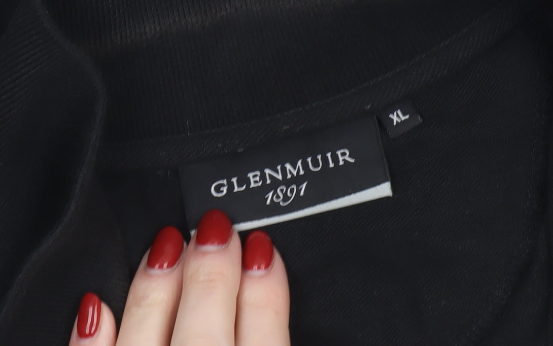 Glenmuir 1891 Men's Black Cotton Polo Shirt XL Regular Fit