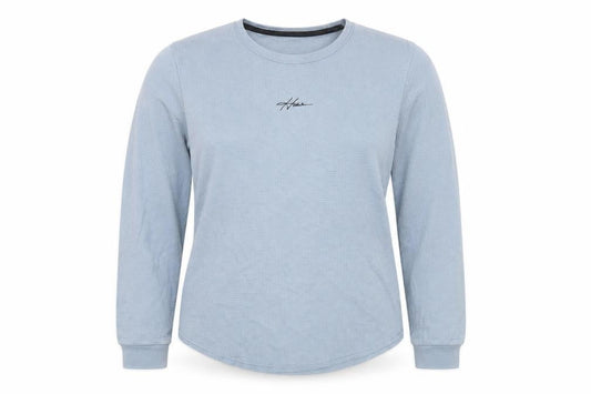 Hollister Women Blue Long Sleeve Crew Neck Cotton T-Shirt M