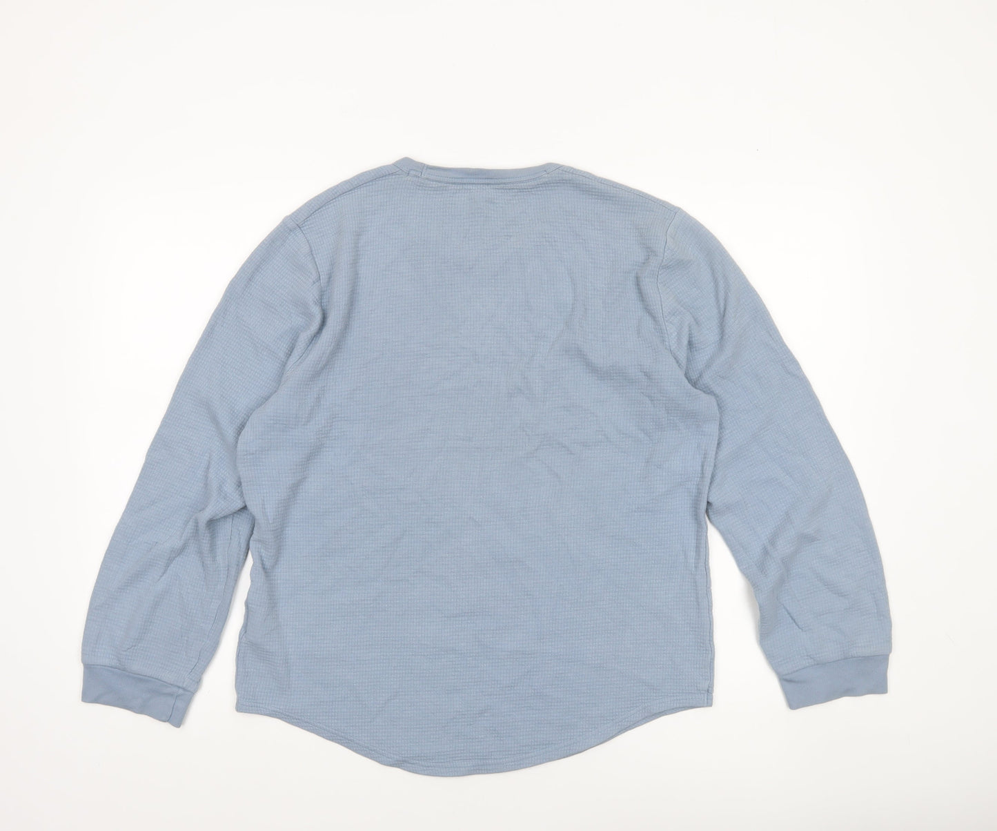 Hollister Women Blue Long Sleeve Crew Neck Cotton T-Shirt M