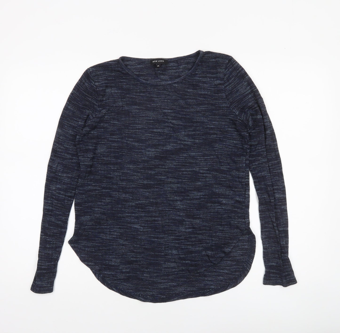 New Look Womens Blue Long Sleeve Basic Jersey Top Size 10