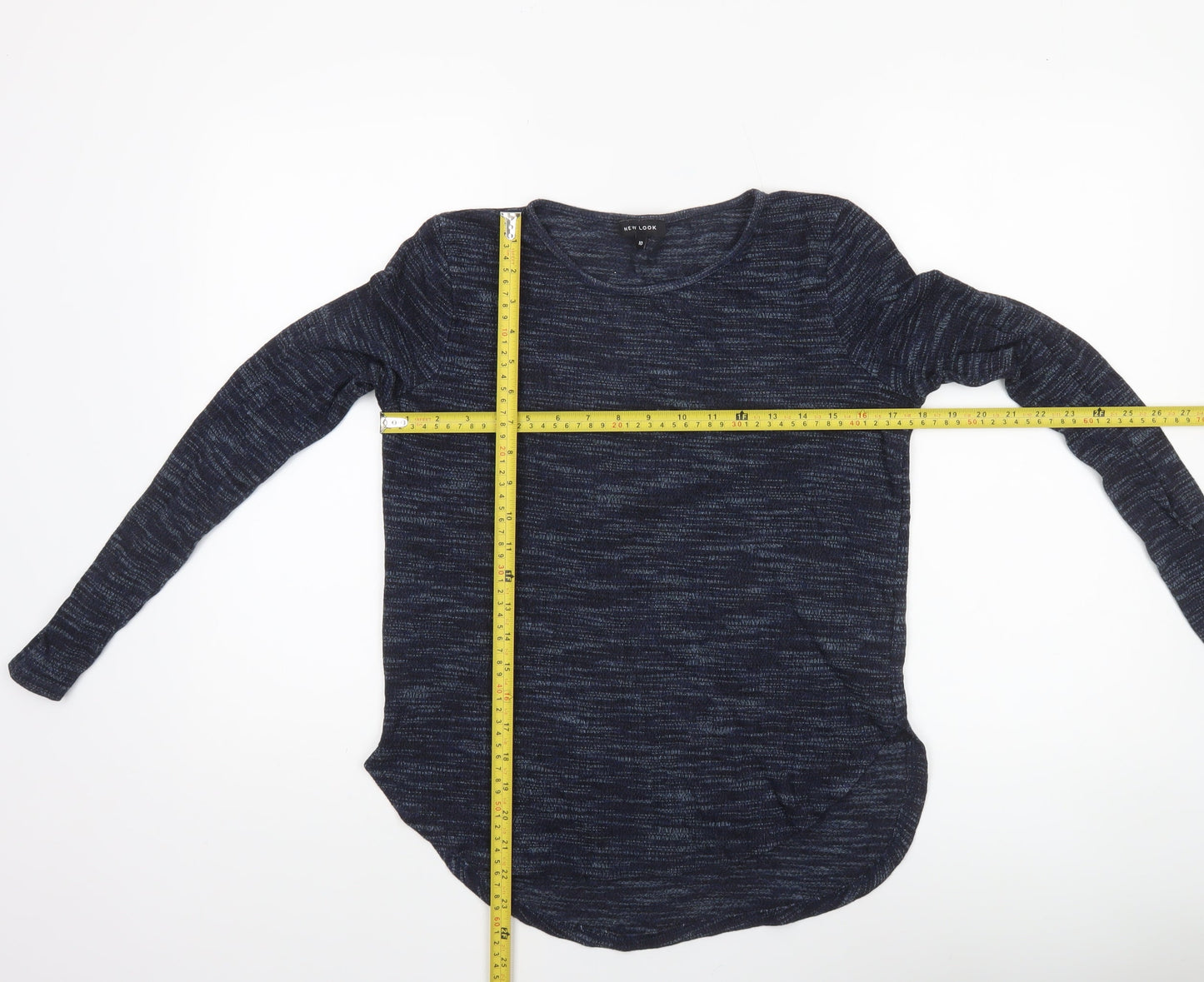 New Look Womens Blue Long Sleeve Basic Jersey Top Size 10