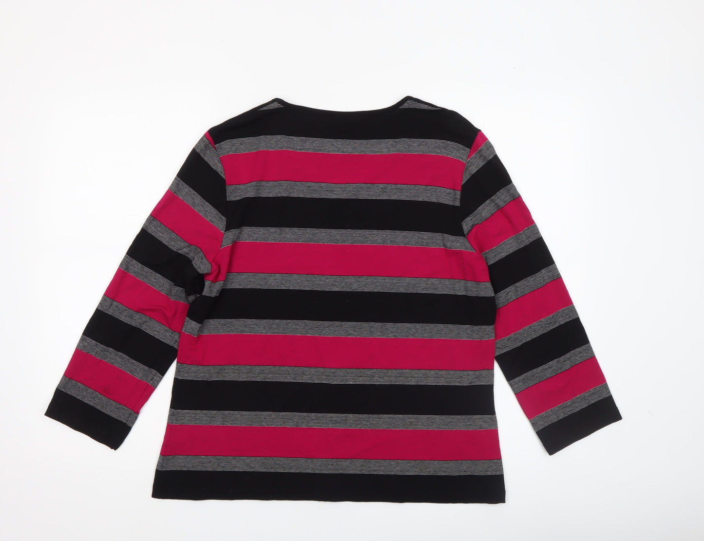 Viyella Women’s Multicoloured Striped Long Sleeve Jersey T-Shirt L