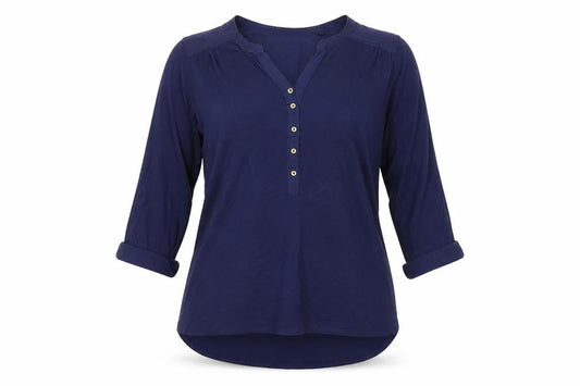 Tu Women's Blue 3/4 Sleeve Tunic Blouse Size 10