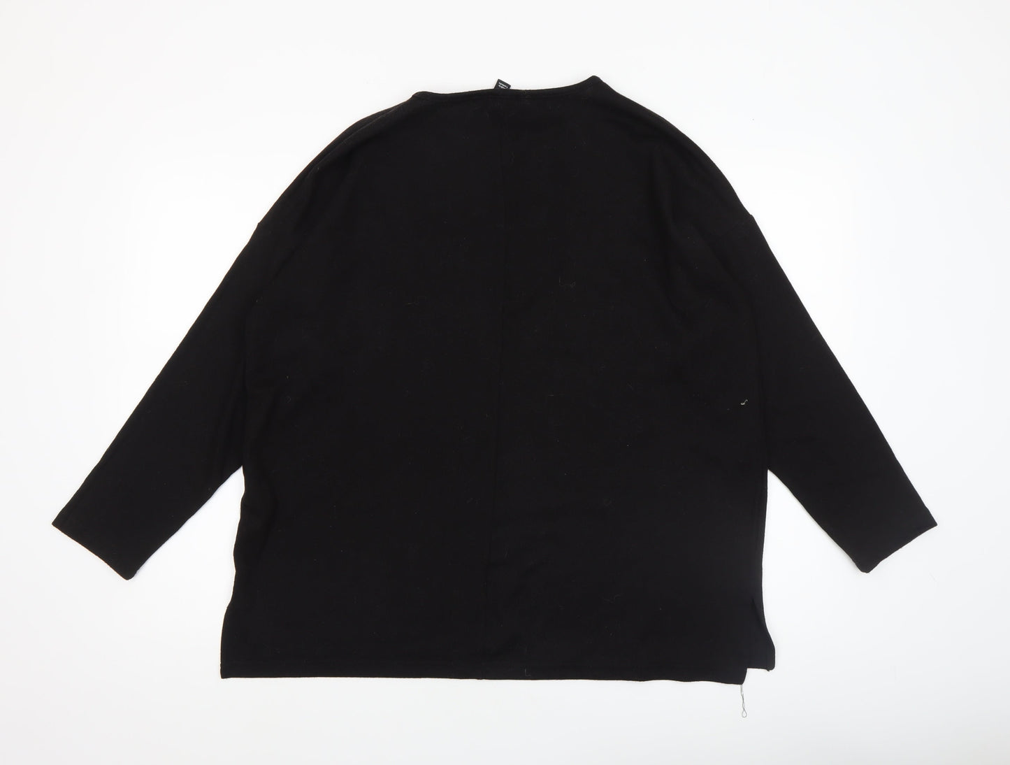 New Look Women Black Pullover Jumper M Crew Neck Long Sleeve Knit
