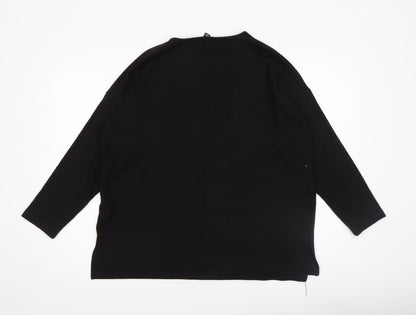 New Look Women Black Pullover Jumper M Crew Neck Long Sleeve Knit