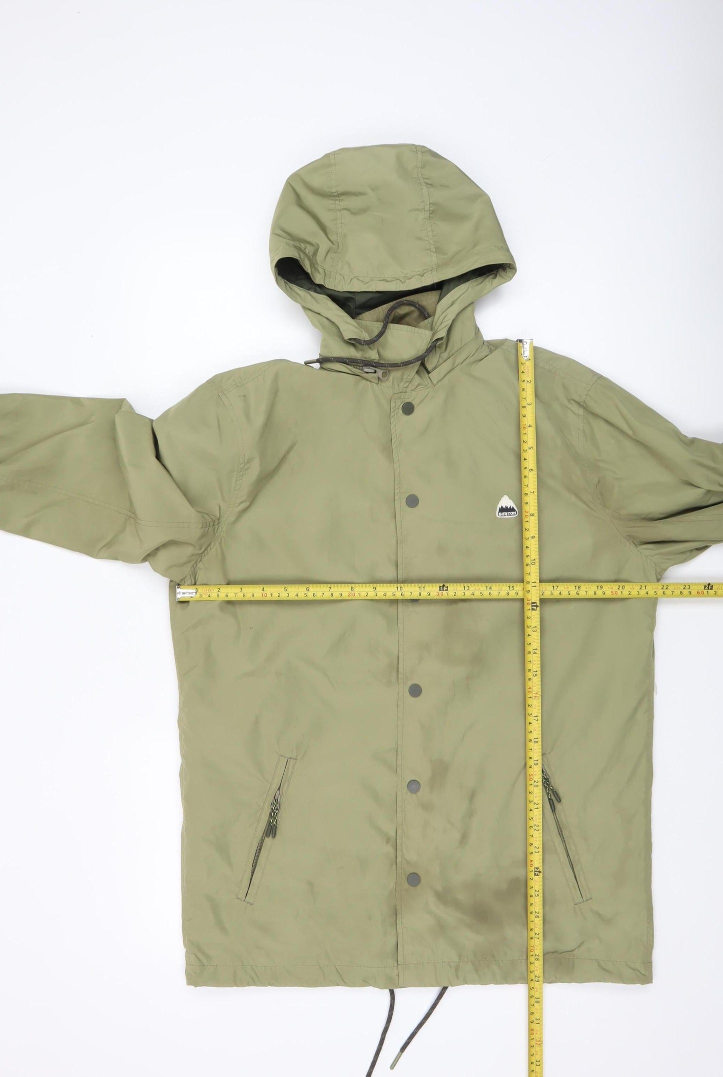 Burton Men's Green M Waterproof Hooded Rain Jacket with Lining