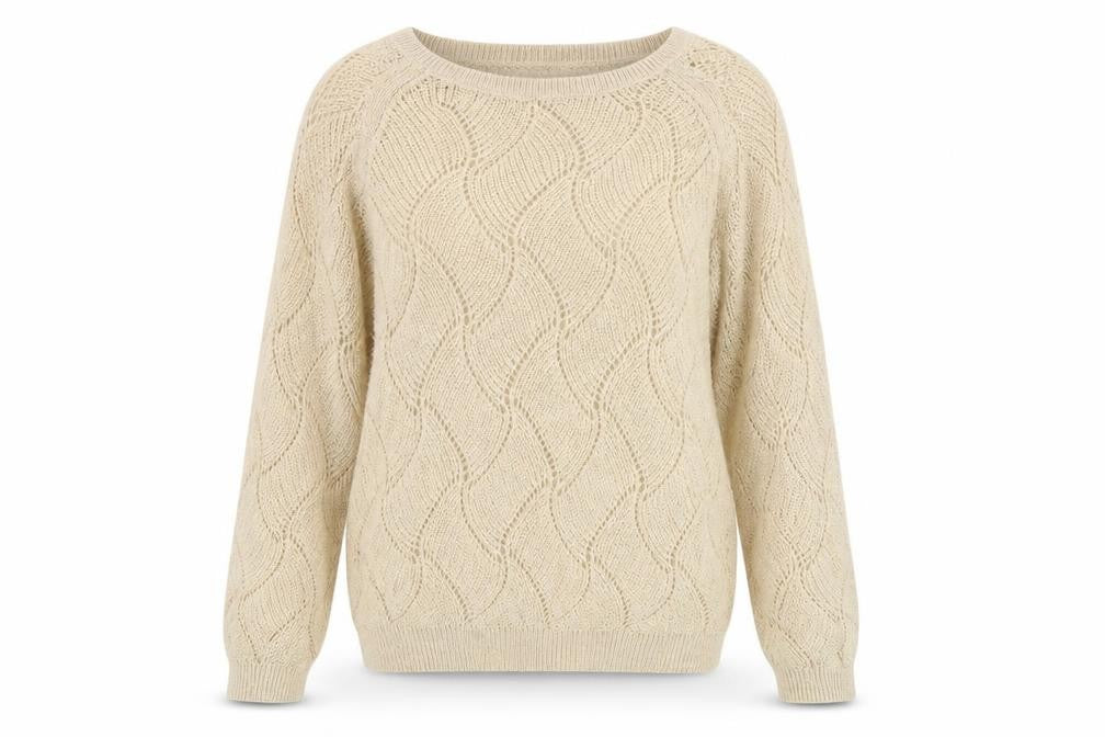 River Island Women’s Beige Mohair Blend Crew Neck Knit Jumper Size 12
