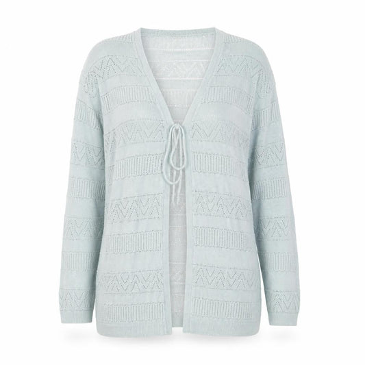 Dorothy Perkins Women Green Open-Knit Cardigan Size 14