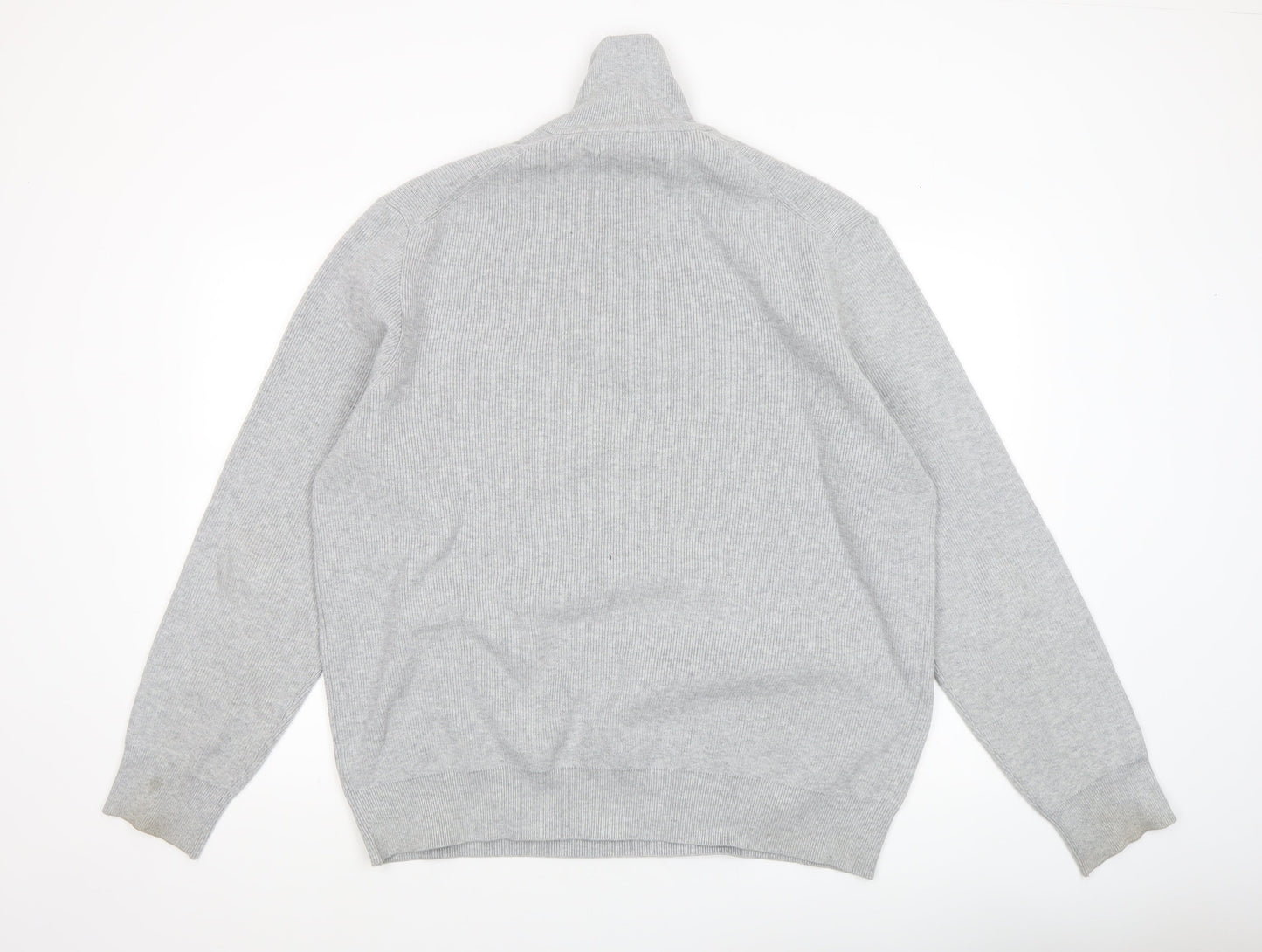Marks and Spencer Men Grey High Neck 1/2 Zip Jumper 2XL Regular Fit