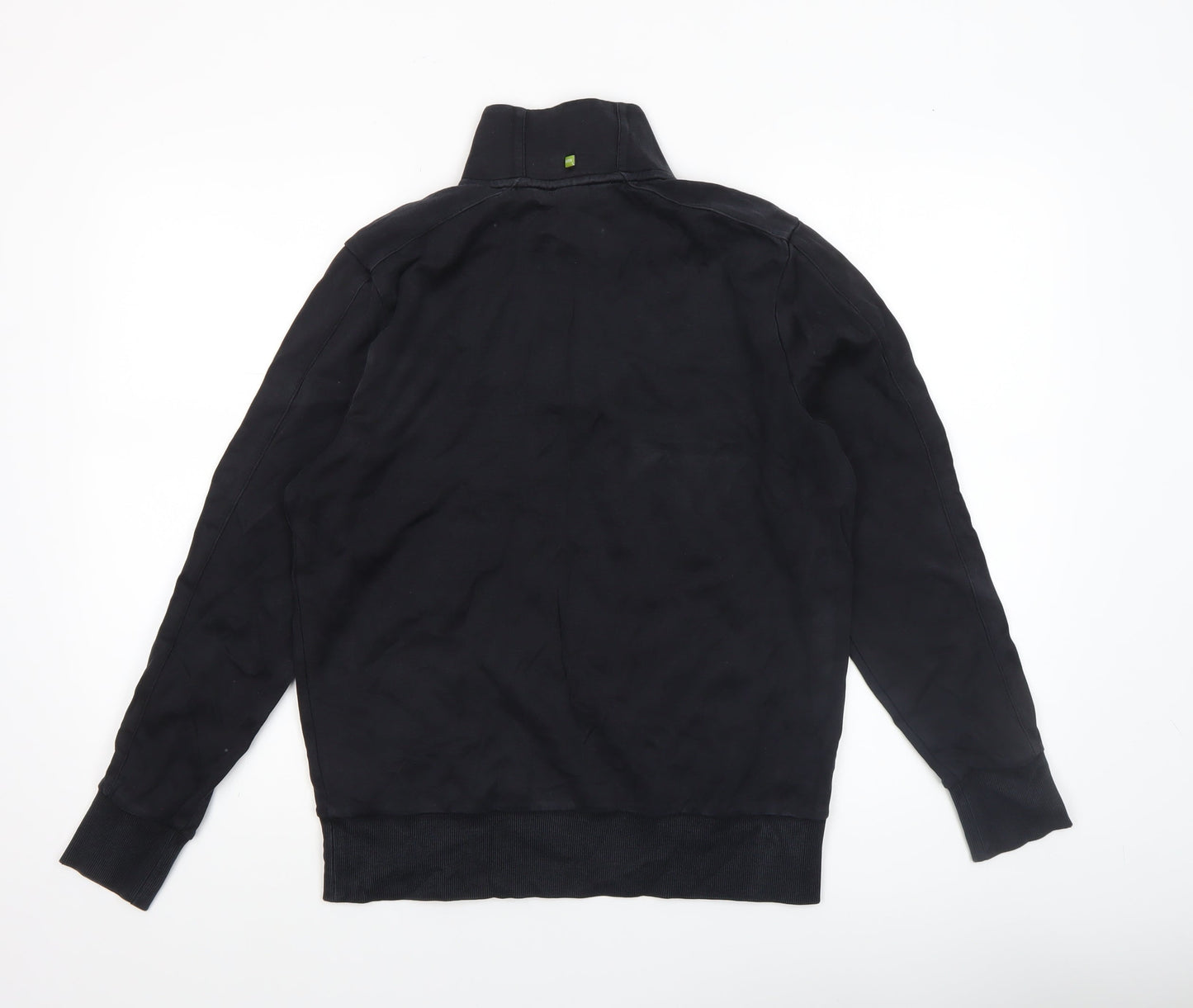 Hugo Boss Men's Black Henley Sweatshirt Size S High Neck Cotton