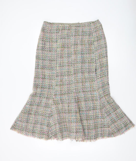 Jigsaw Women Multicoloured Tweed Trumpet Skirt Size 12