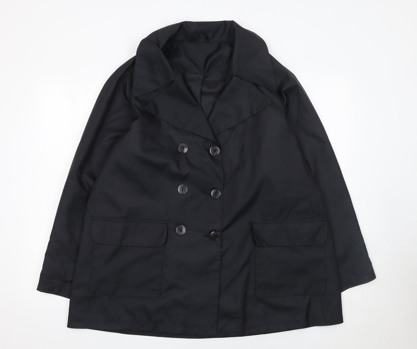Dorothy Perkins Women’s Black Polyester Pea Coat Size 10