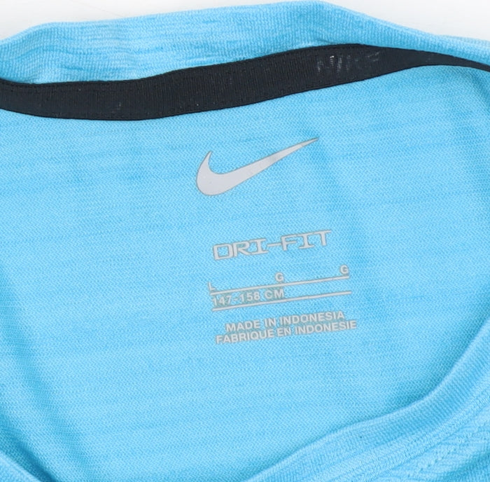 Nike Boys Blue Dri-FIT Short Sleeve Running T-Shirt Size 13-14 Years