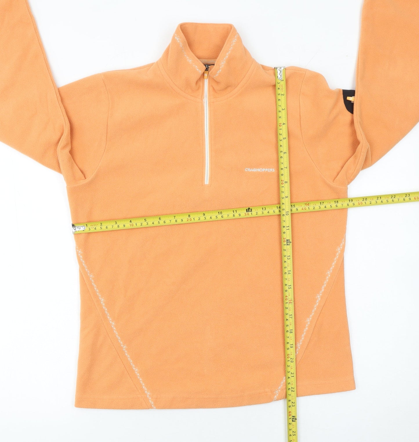 Craghoppers Women’s Orange Fleece 1/2 Zip Pullover UK 10 Outdoor Sweatshirt