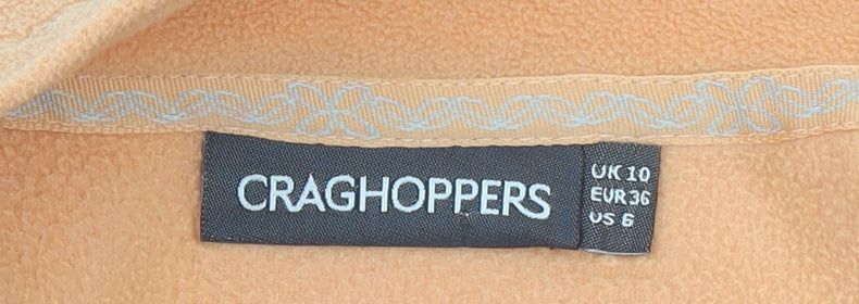 Craghoppers Women’s Orange Fleece 1/2 Zip Pullover UK 10 Outdoor Sweatshirt