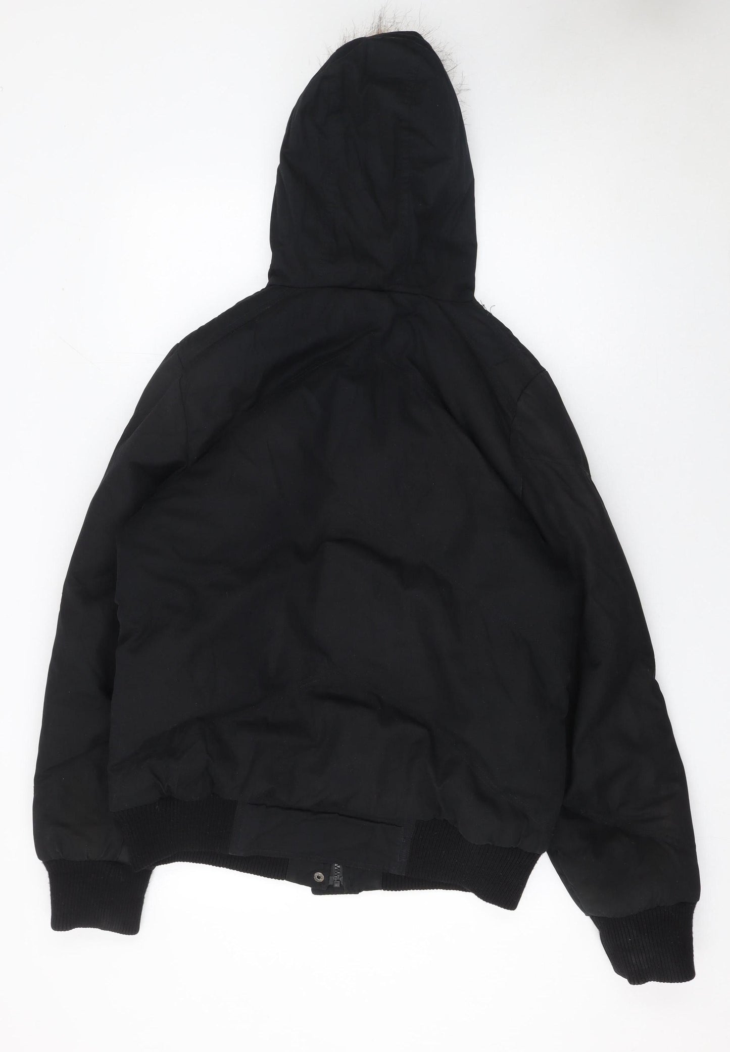 Dorothy Perkins Women's Black Faux Fur Hooded Puffer Jacket Size 14