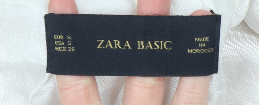 Zara Basic Women’s Beige Blazer Jacket Size Small Longline Lined