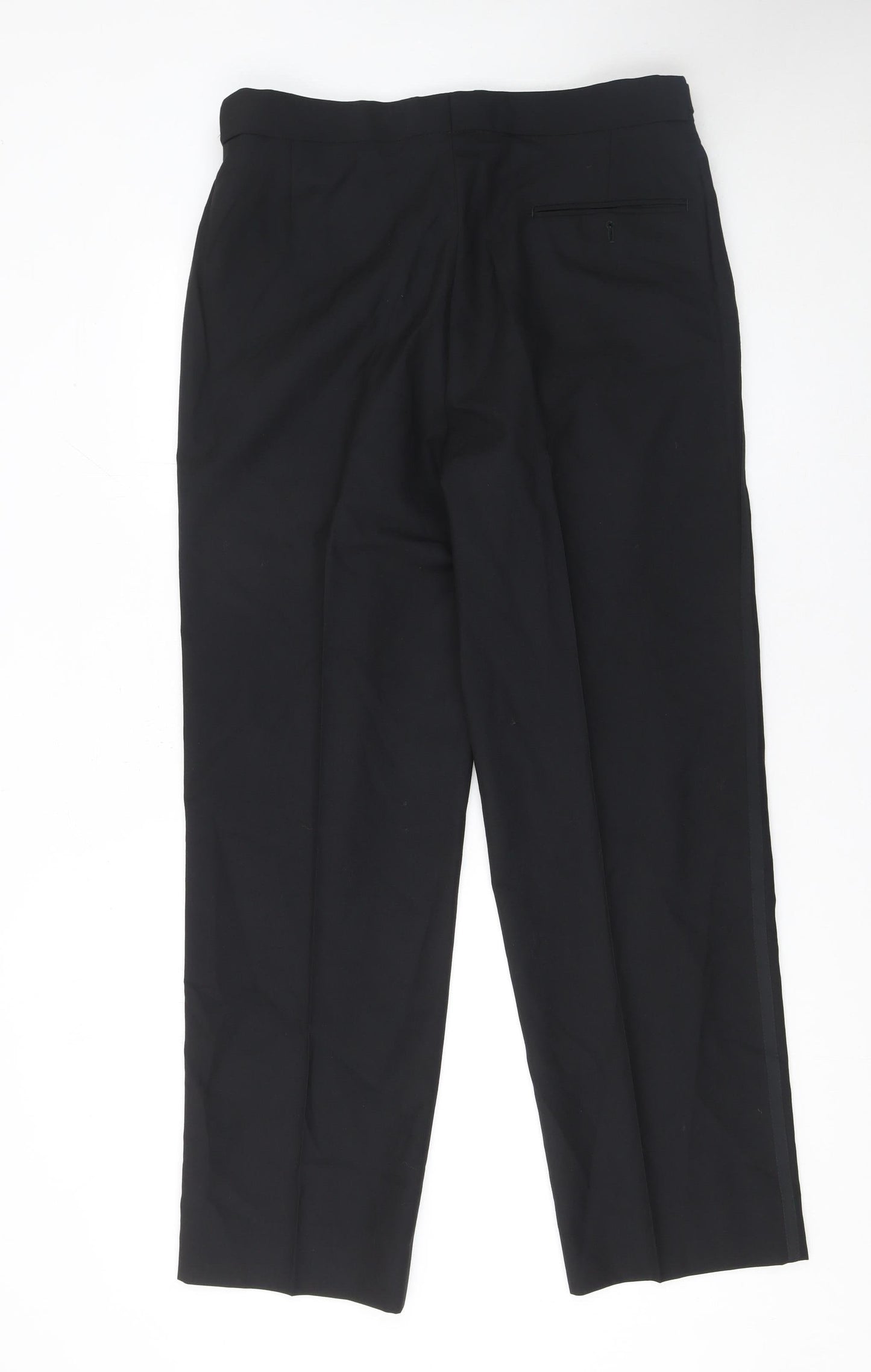 Drescott Men Black 36 in Formal Pleated Wool Blend Dress Pants