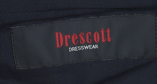 Drescott Men Black 36 in Formal Pleated Wool Blend Dress Pants
