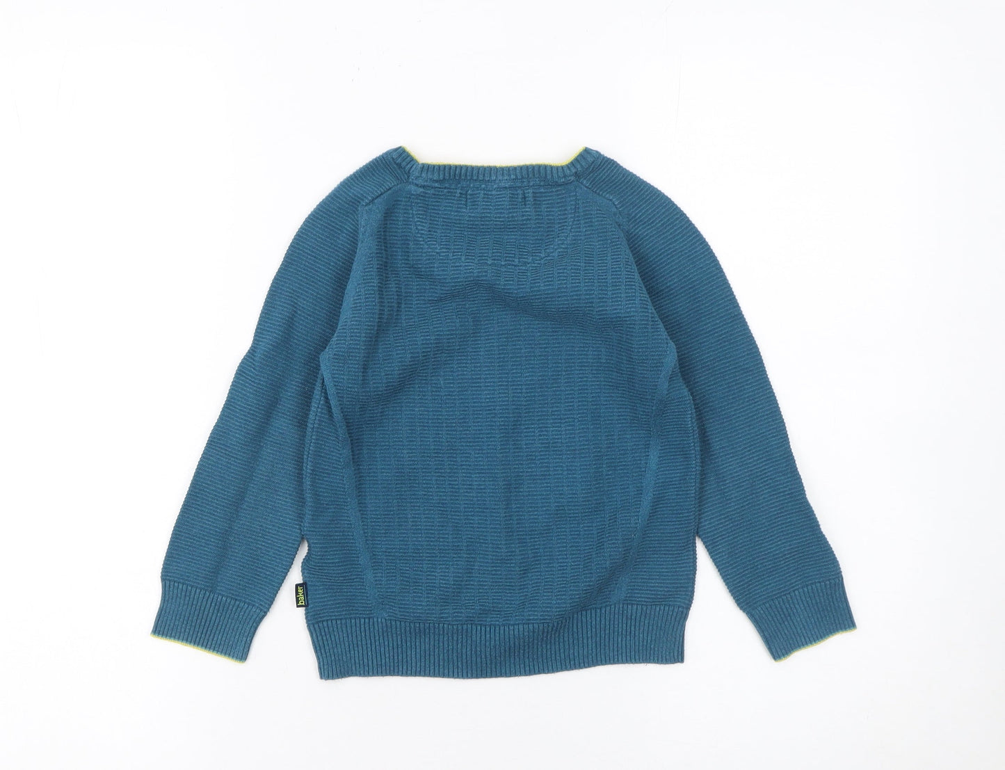 Baker by Ted Baker Boys Blue Crew Neck Jumper Age 4-5 Years Cotton Knit
