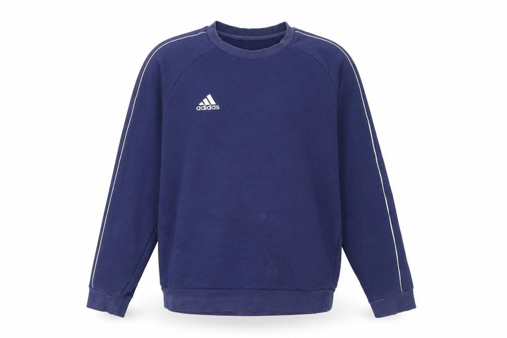 Adidas Mens Blue Crew Neck Pullover Sweatshirt M Regular Fit
