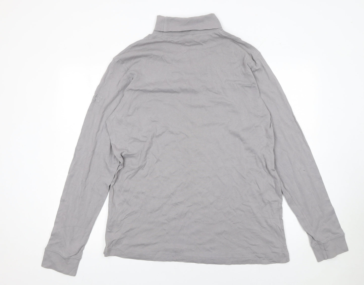 Cotton Traders Women's Grey 3XL Roll Neck Long Sleeve Cotton Top