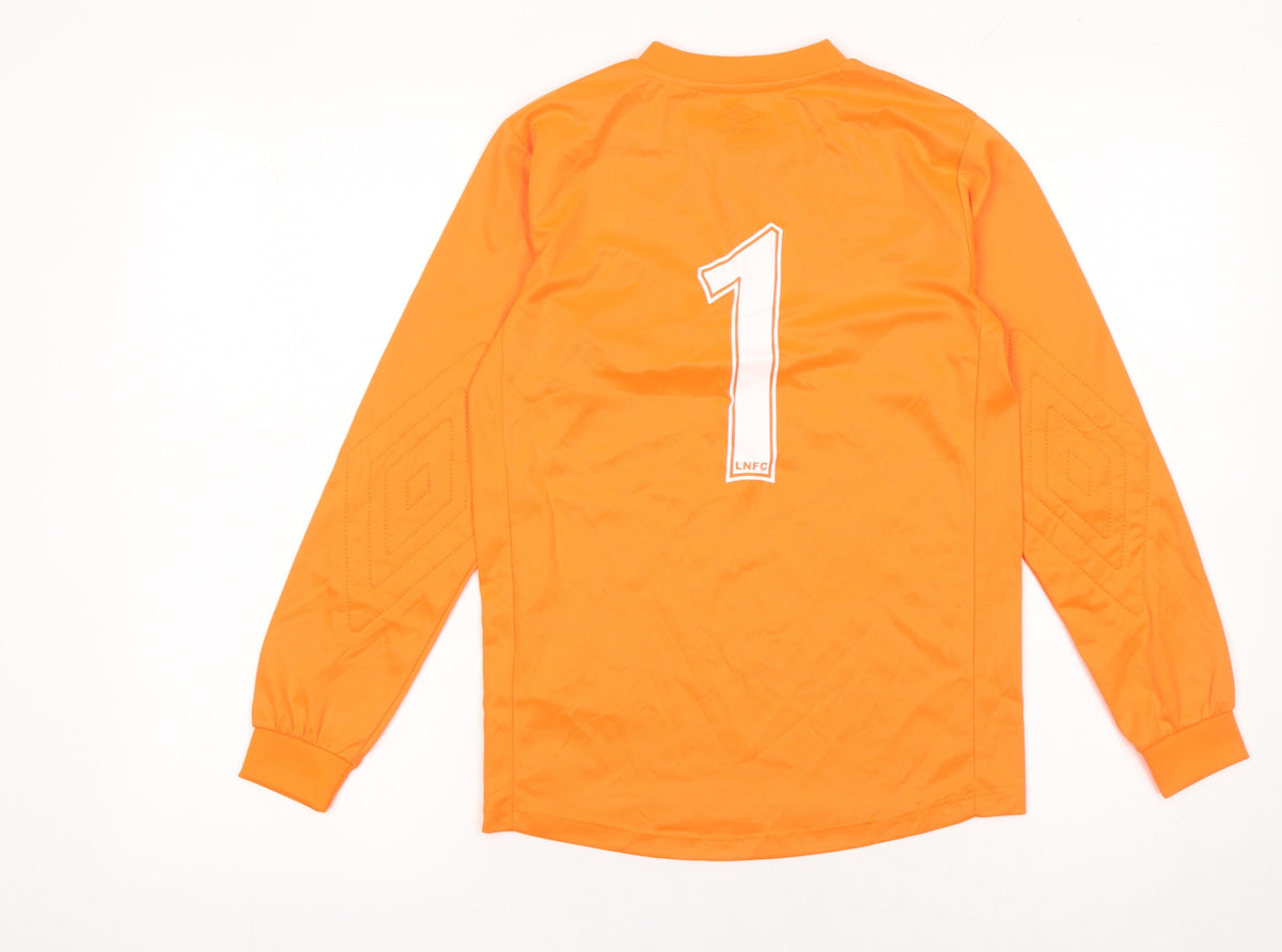 Umbro Boys Orange Long Sleeve Football Goalkeeper Jersey Size 146 Polyester