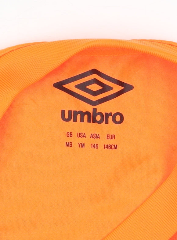 Umbro Boys Orange Long Sleeve Football Goalkeeper Jersey Size 146 Polyester