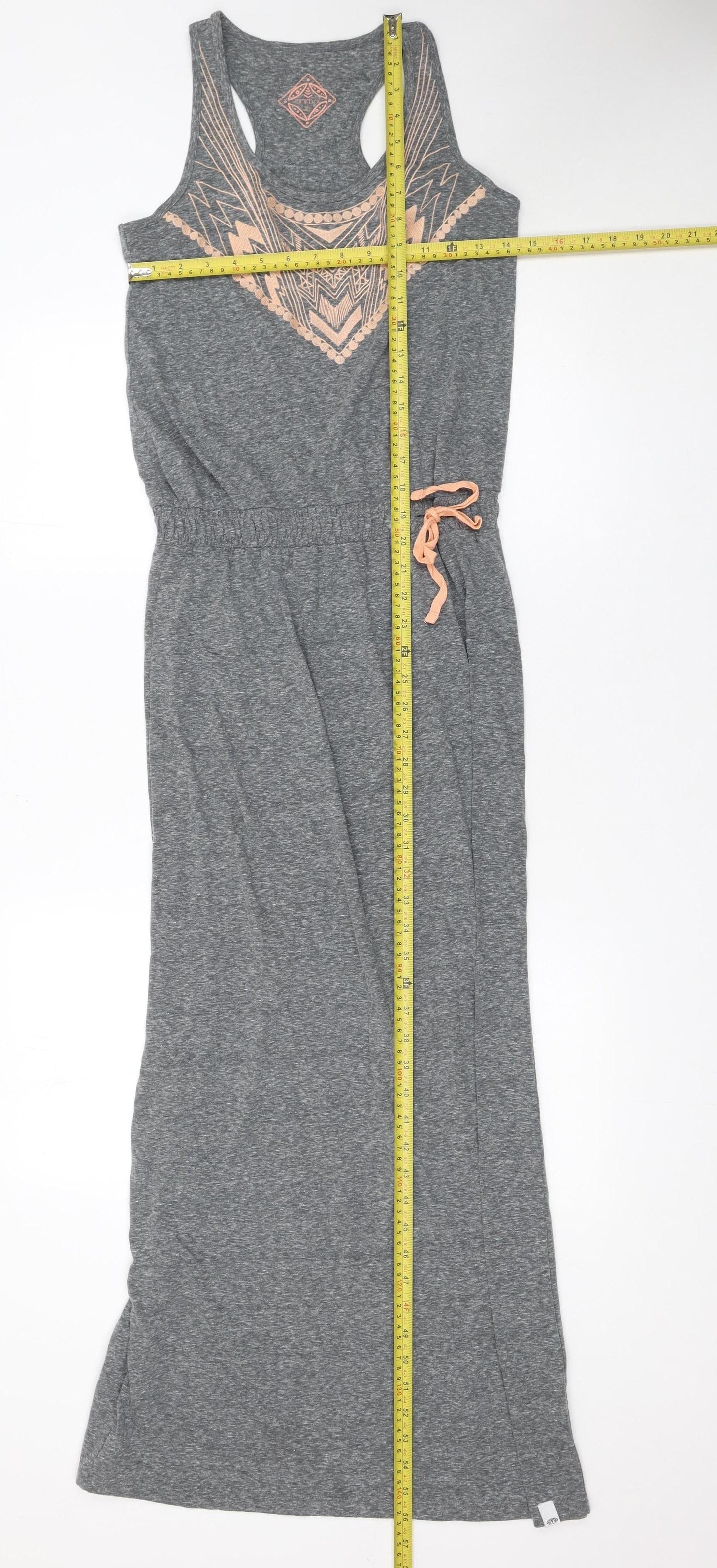 Animal Women Grey Long Tank Dress Size 10 Summer Casual Jersey