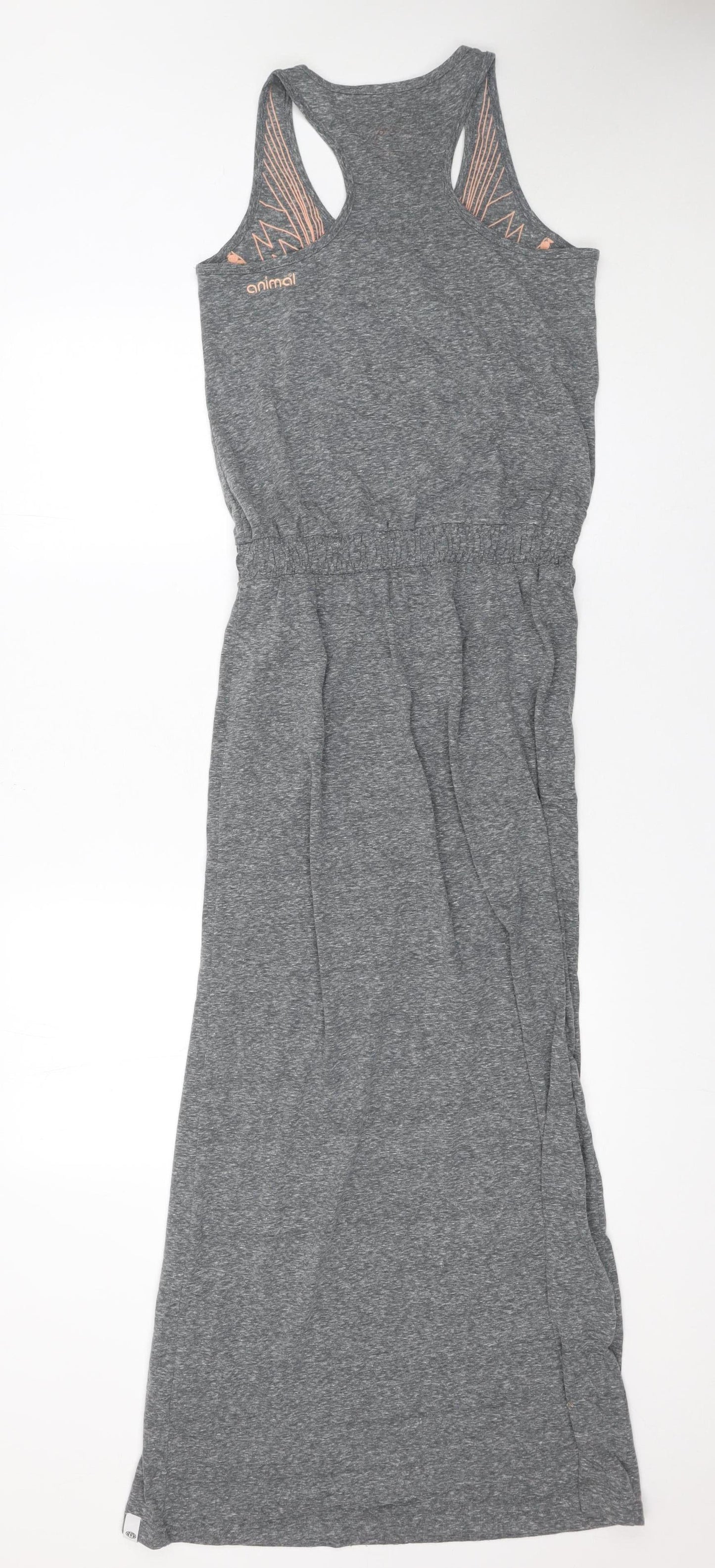 Animal Women Grey Long Tank Dress Size 10 Summer Casual Jersey