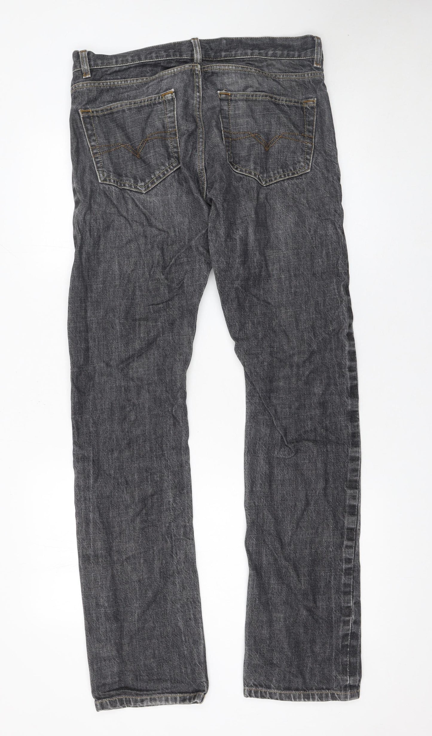 Topman Men's Grey Skinny Denim Jeans 32W 32L Cotton Mid Rise