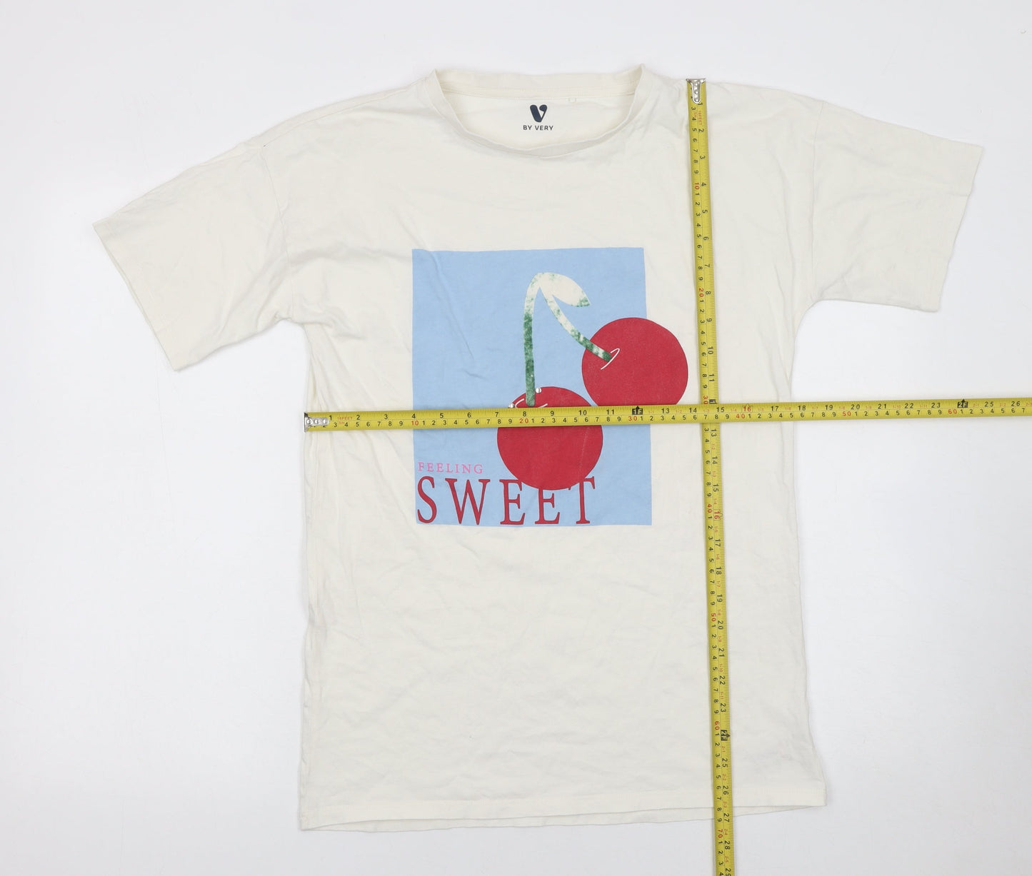 Very Girls Ivory Feeling Sweet Cherry Graphic Cotton T-Shirt 15 Years