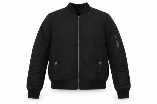 Front view of Next girls’ black bomber jacket 12 years polyester lined full zip