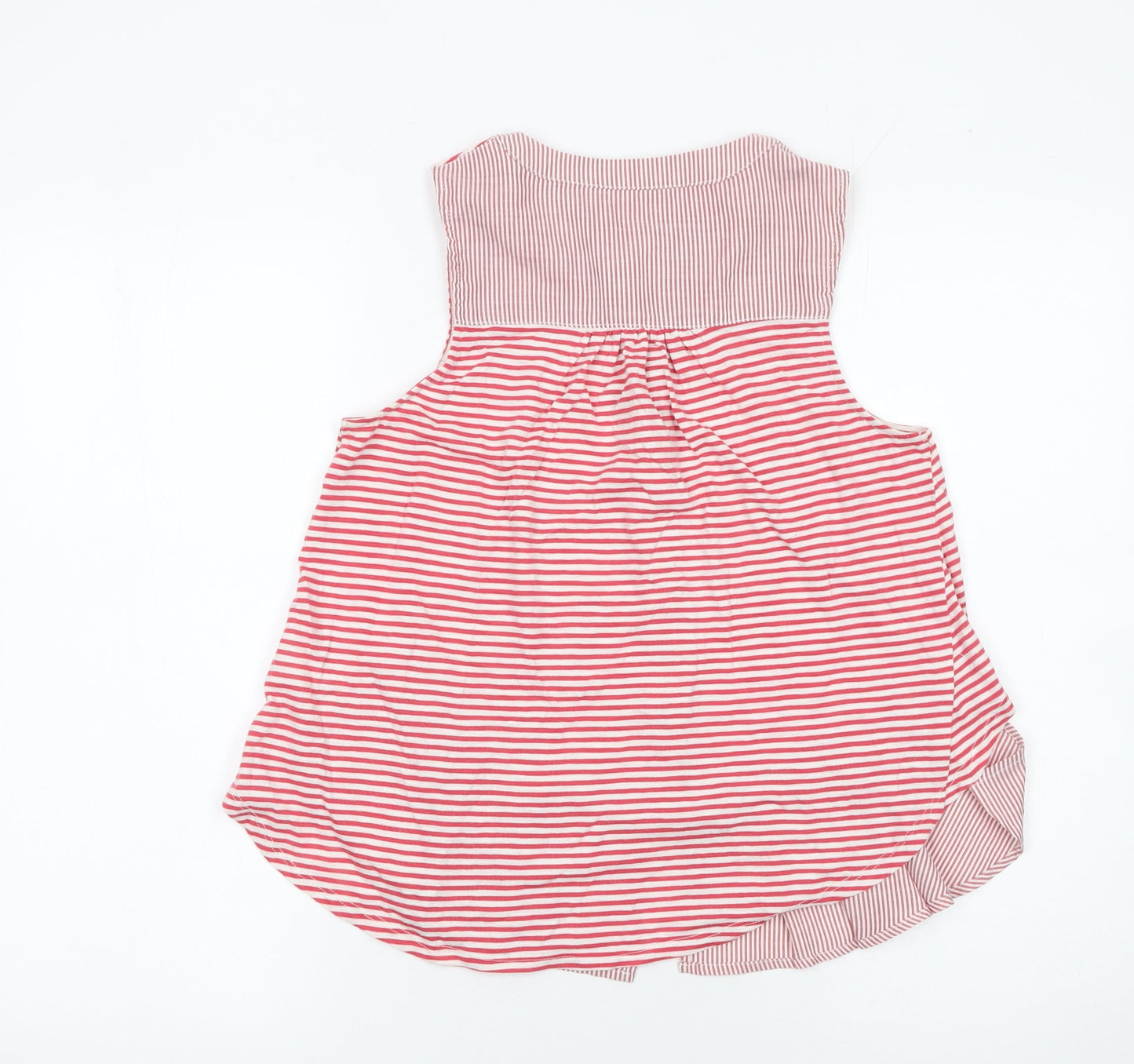 Meadow Rue Women’s Red Striped Sleeveless Ruffle Blouse Size S